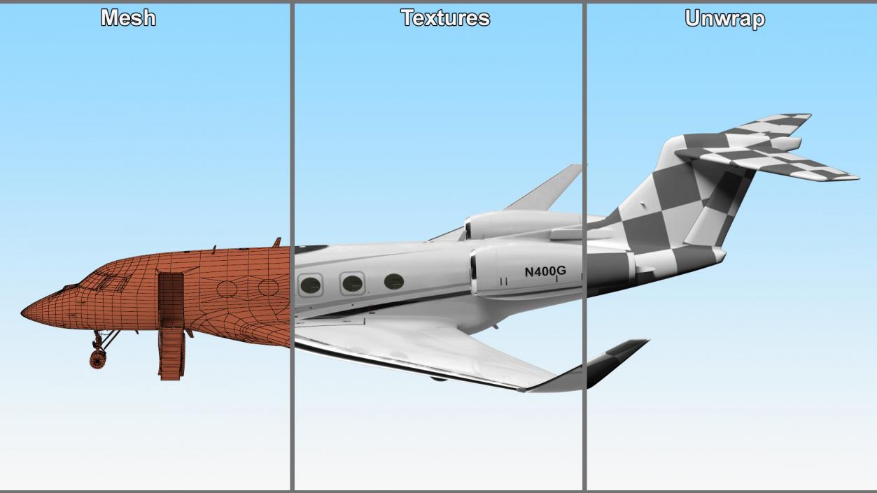 3D model Gulfstream G400 Business Jet Rigged