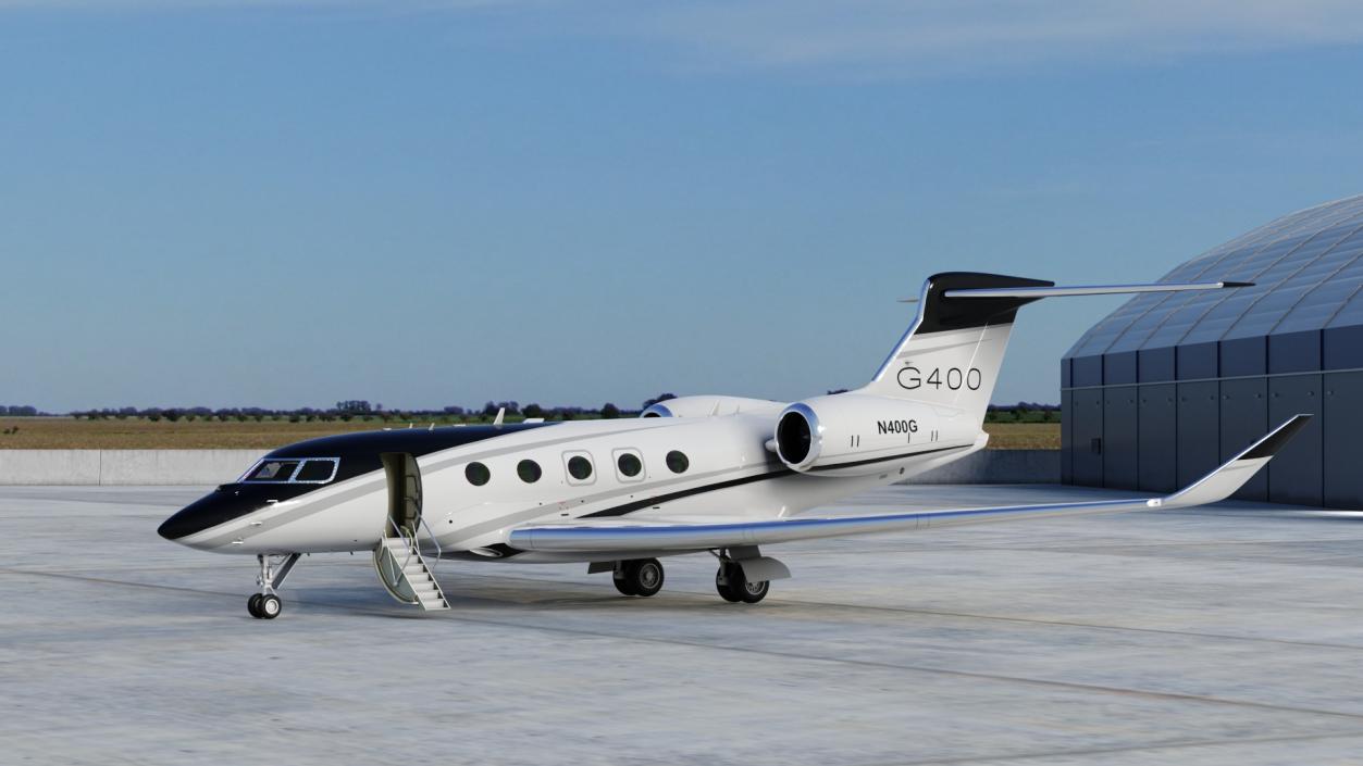 3D model Gulfstream G400 Business Jet Rigged