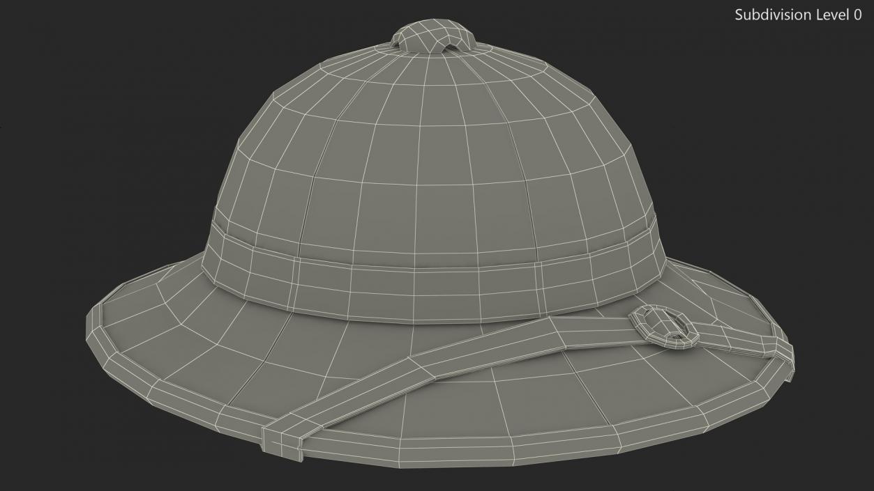 3D French Pith Helmet model