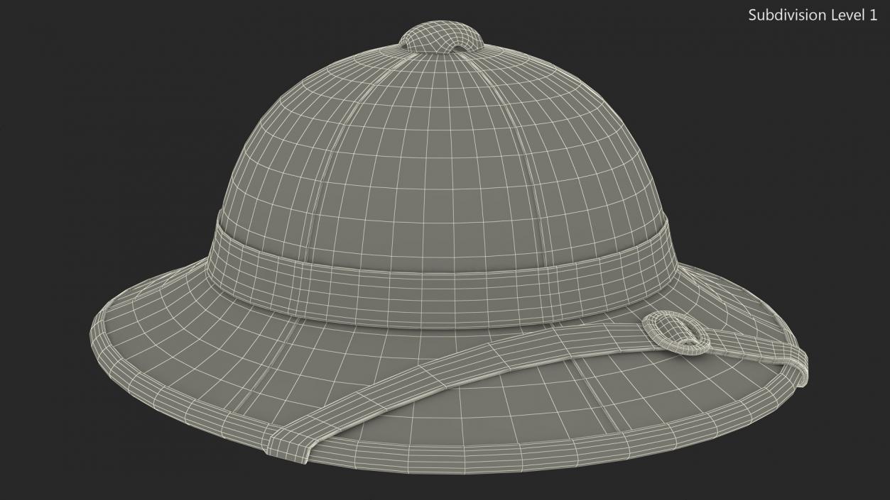 3D French Pith Helmet model