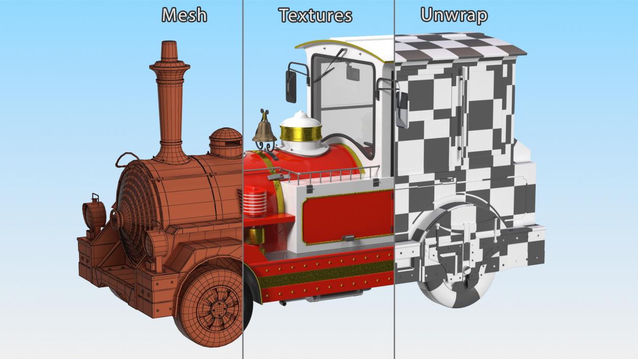 Tourist Train Locomotive 3D model