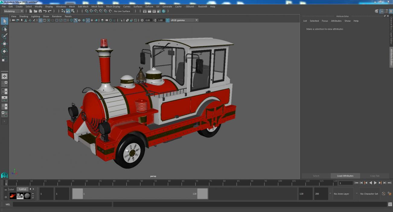 Tourist Train Locomotive 3D model