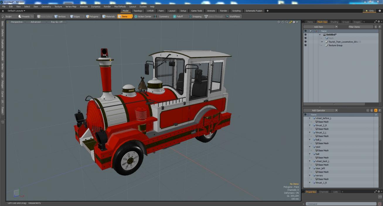 Tourist Train Locomotive 3D model