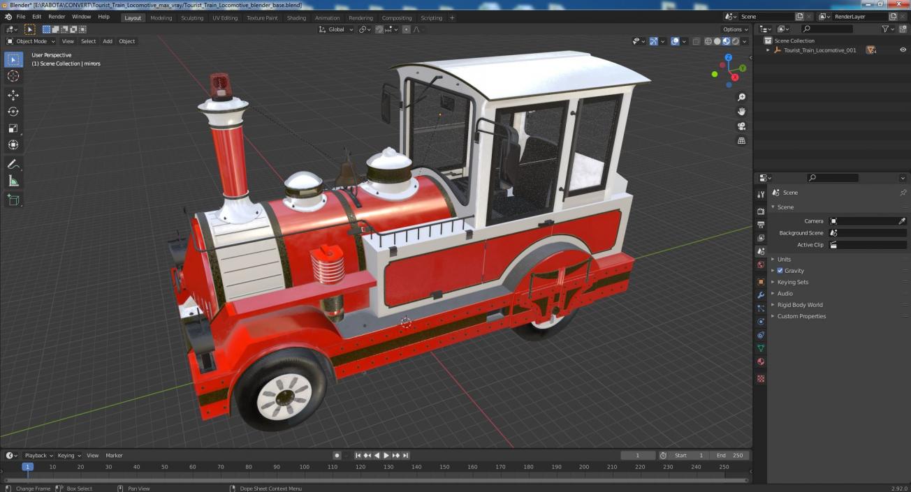 Tourist Train Locomotive 3D model