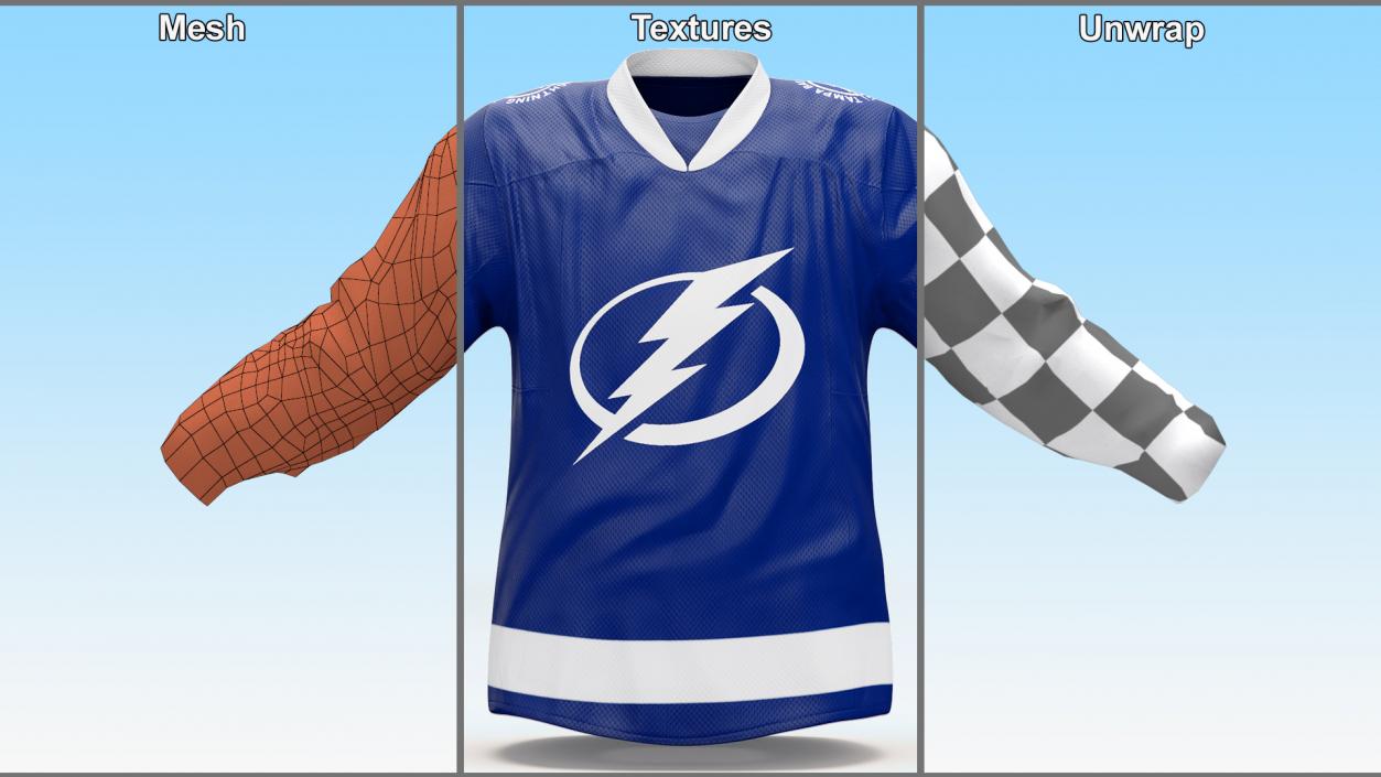 3D Hockey Jersey Tampa Bay Lightning model