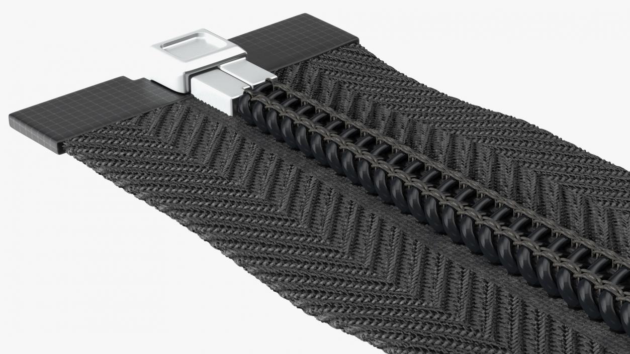 Open End Nylon Coil Zipper Black 3D