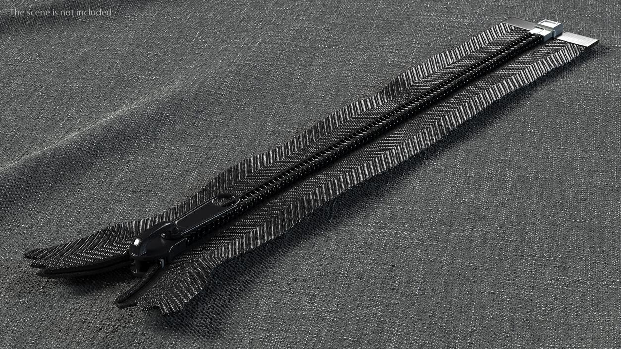 Open End Nylon Coil Zipper Black 3D