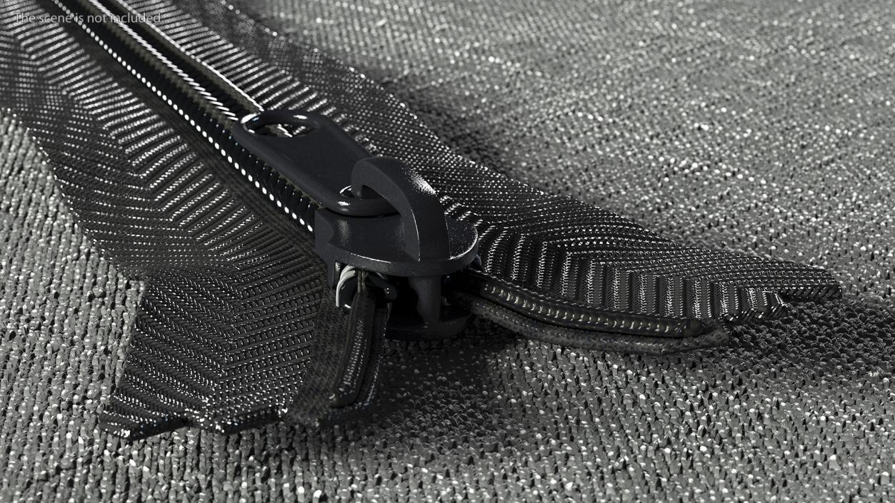 Open End Nylon Coil Zipper Black 3D