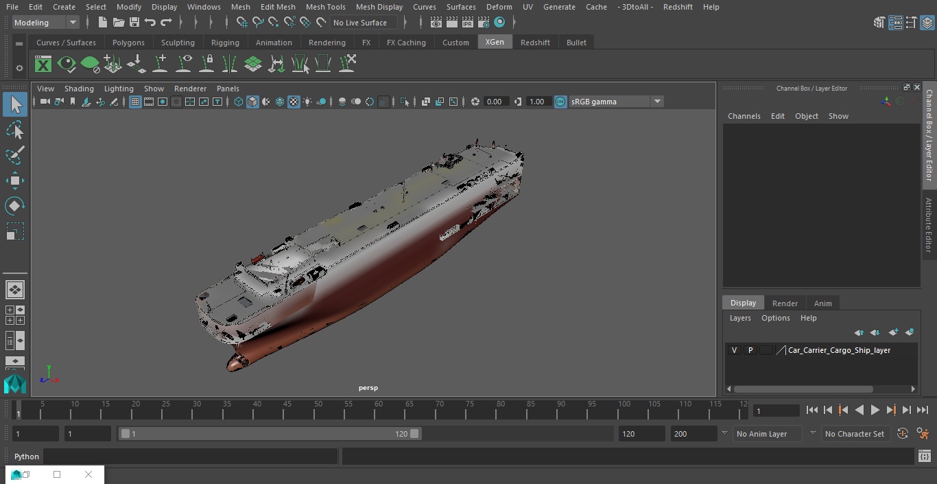 Car Carrier Cargo Ship 3D