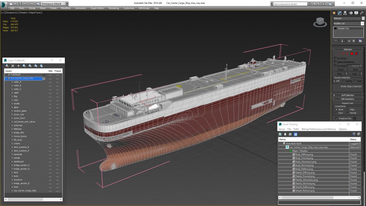 Car Carrier Cargo Ship 3D