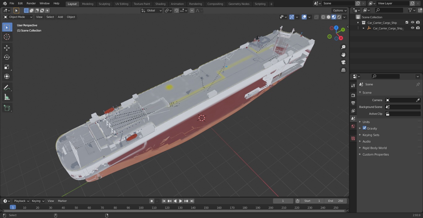 Car Carrier Cargo Ship 3D