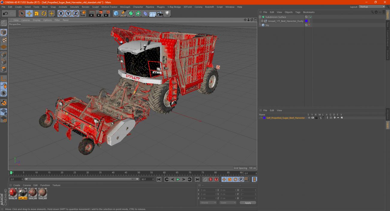 Vervaet 17T Beet Harvester Dusty 3D