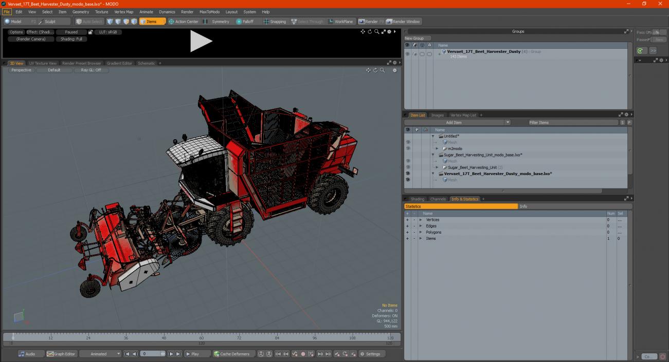 Vervaet 17T Beet Harvester Dusty 3D