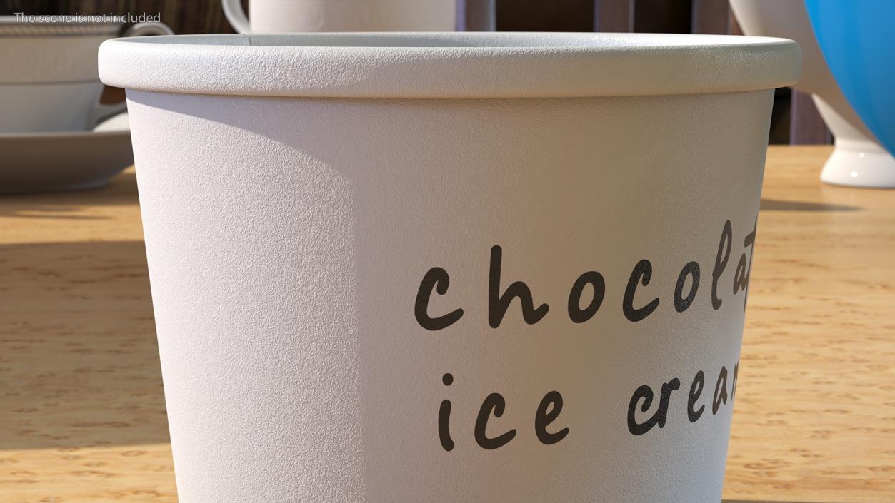 Chocolate Ice Cream Cup Empty 3D model