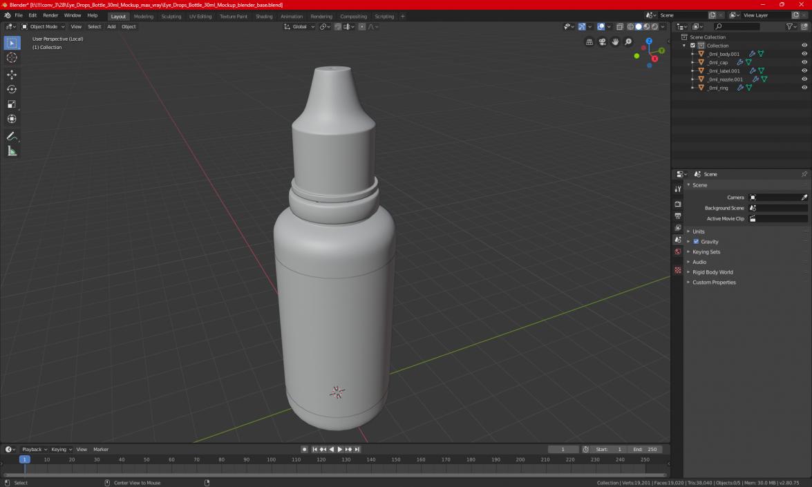 3D model Plastic Drops Bottle 30ml