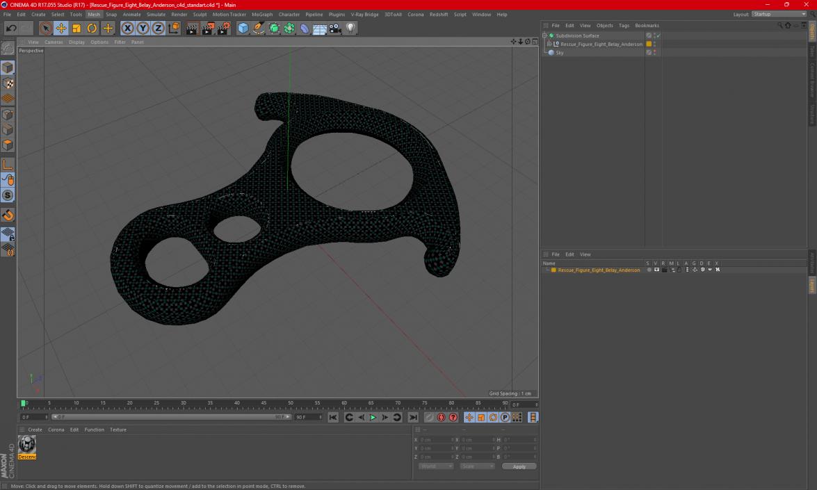Rescue Figure Eight Belay Anderson 3D model