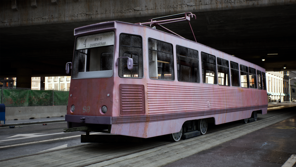 3D KTM-5 Soviet Tram Old