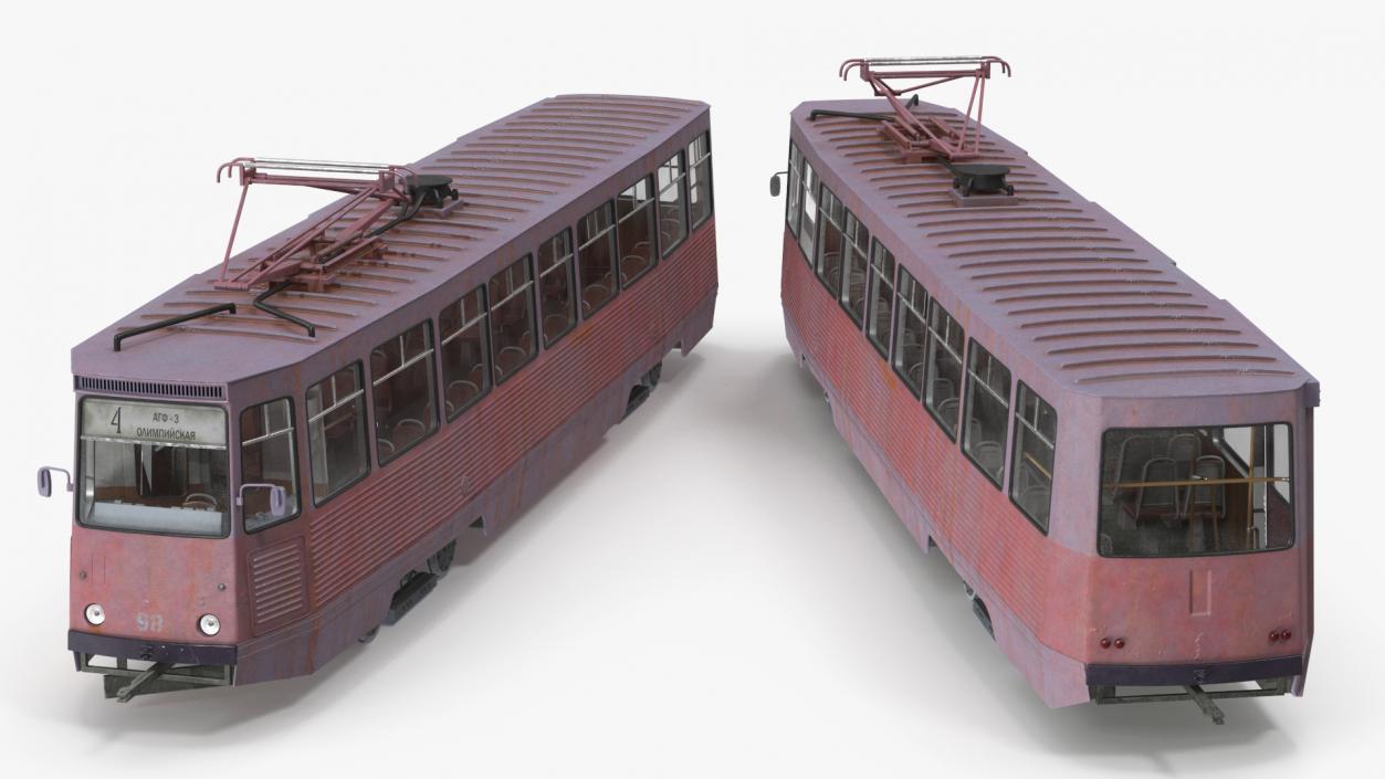 3D KTM-5 Soviet Tram Old