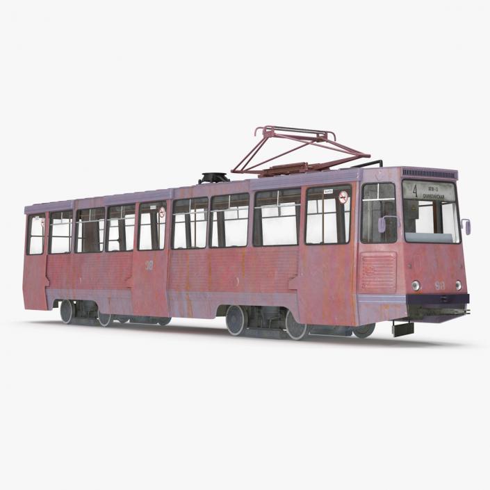 3D KTM-5 Soviet Tram Old