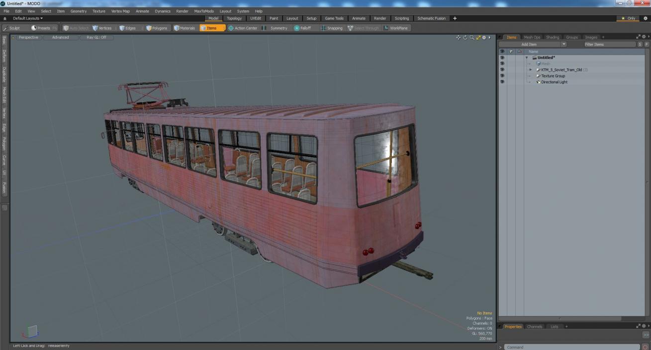 3D KTM-5 Soviet Tram Old