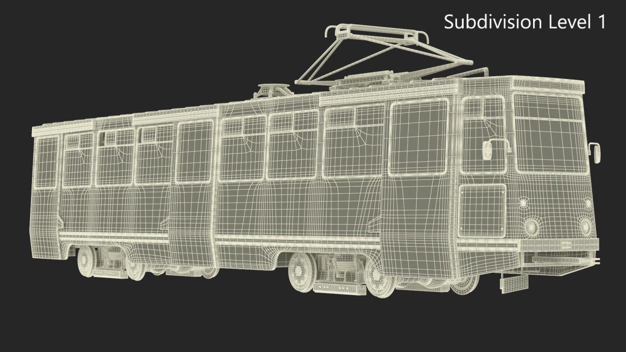 3D KTM-5 Soviet Tram Old