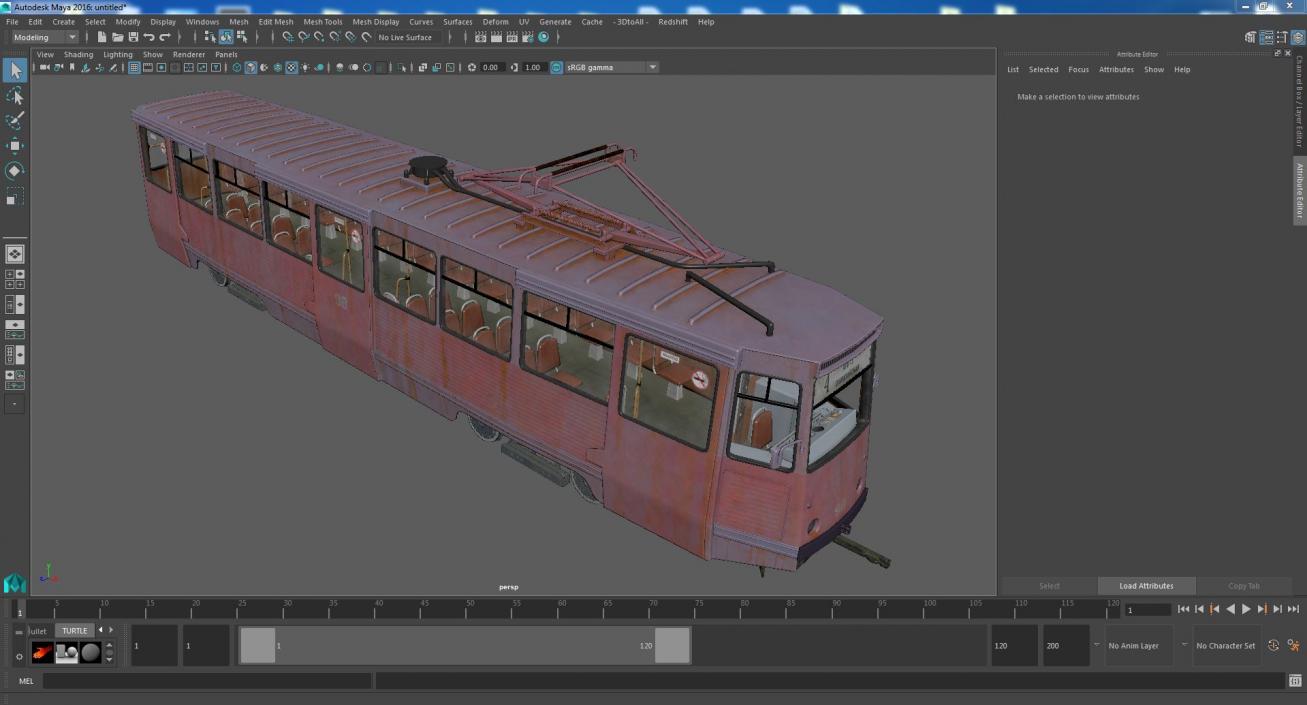 3D KTM-5 Soviet Tram Old