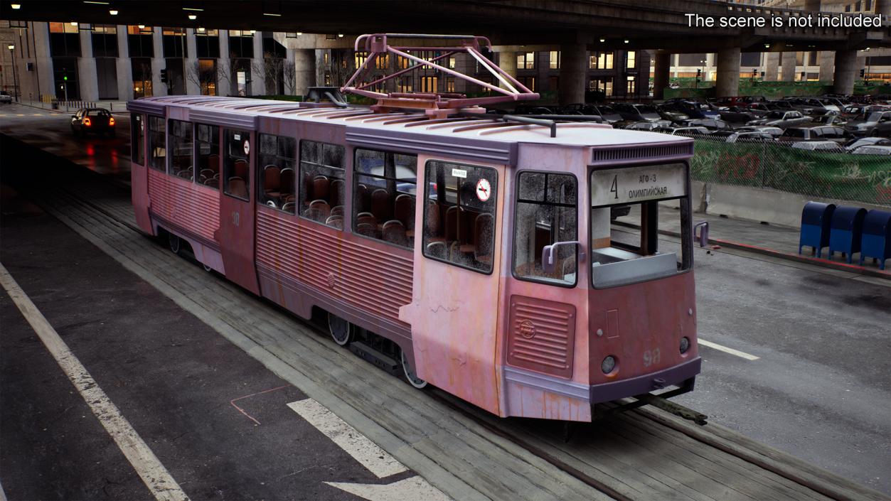 3D KTM-5 Soviet Tram Old