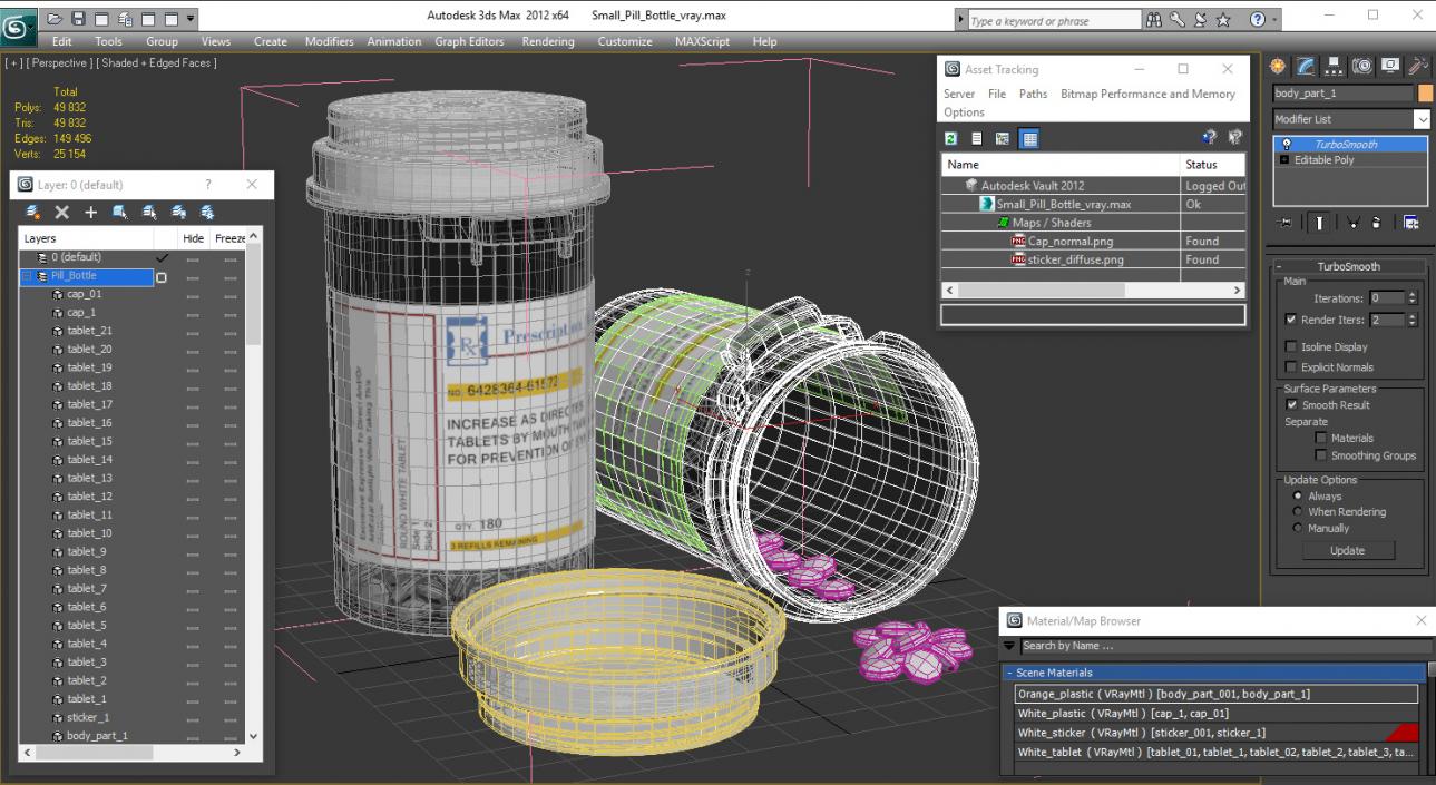 Small Pill Bottle 3D