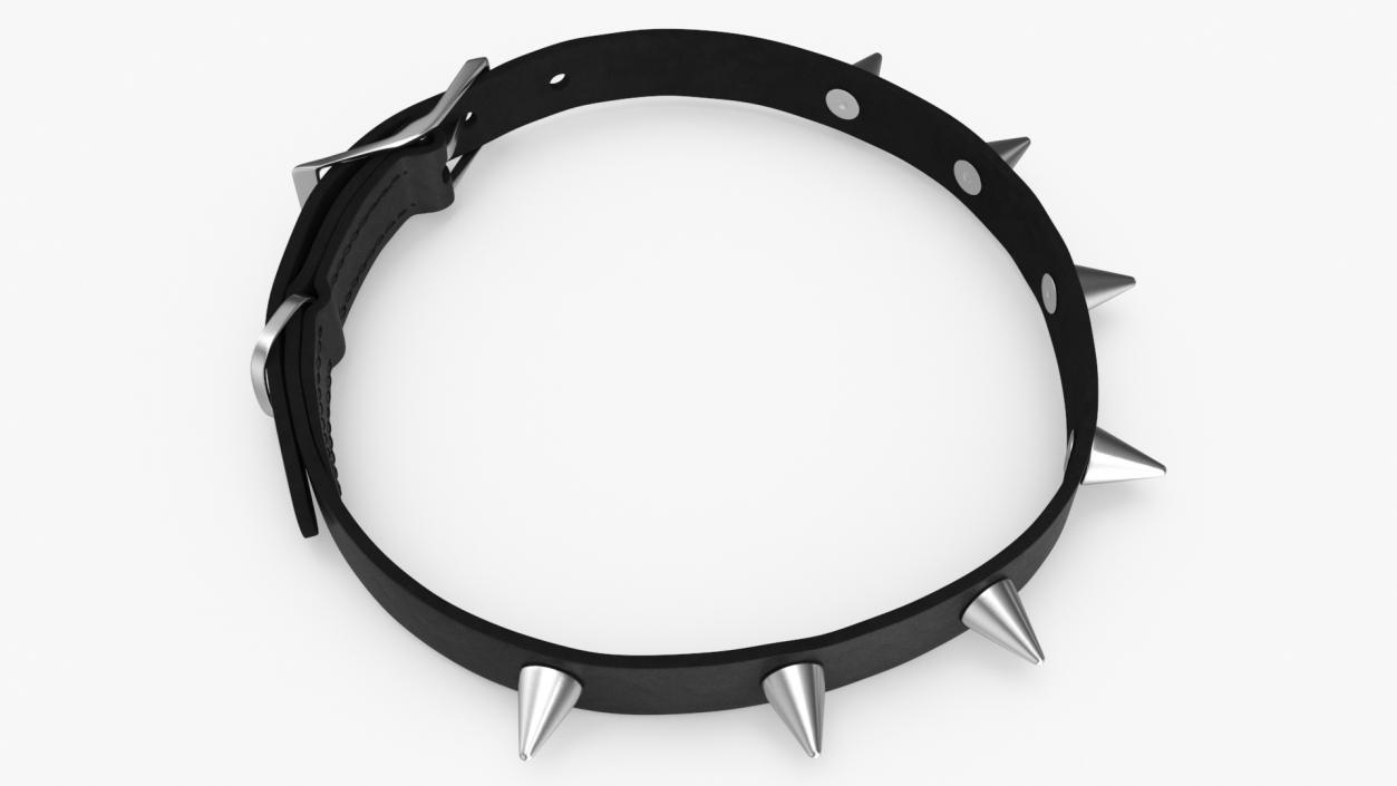 3D model Leather Spiked Dog Collar