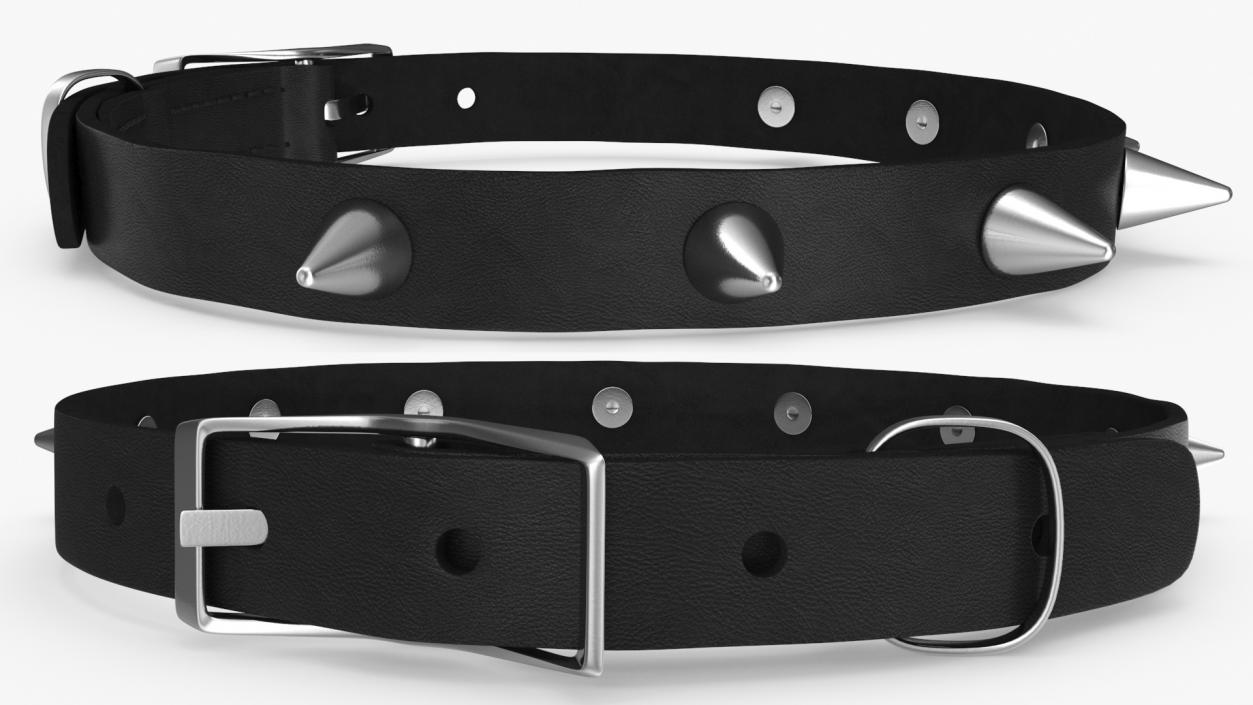 3D model Leather Spiked Dog Collar