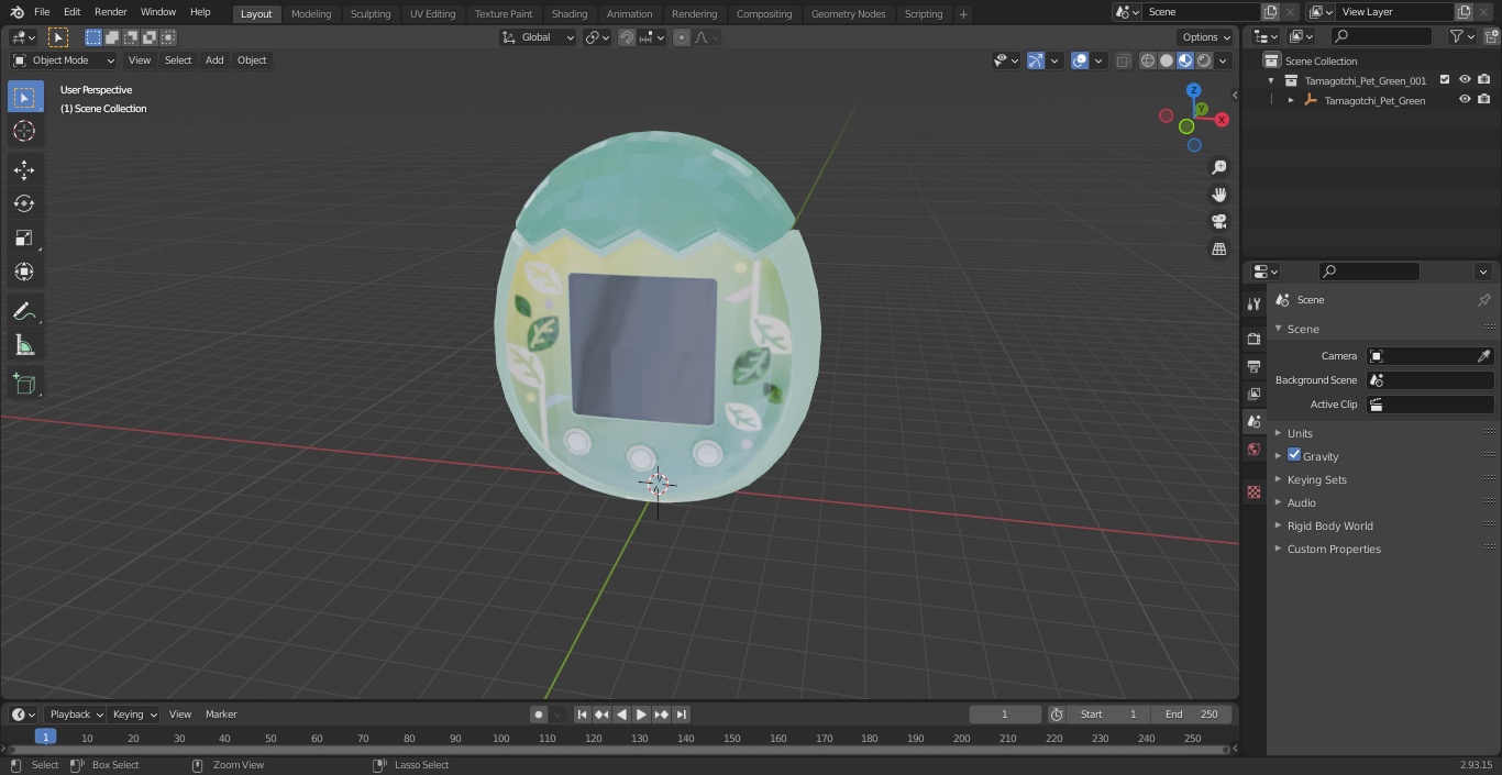 3D model Tamagotchi Pet Green