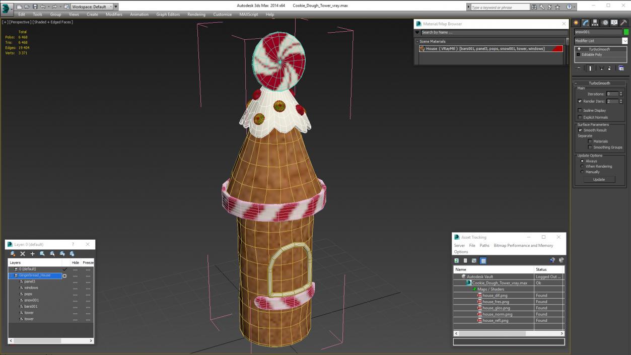 3D Cookie Dough Tower model