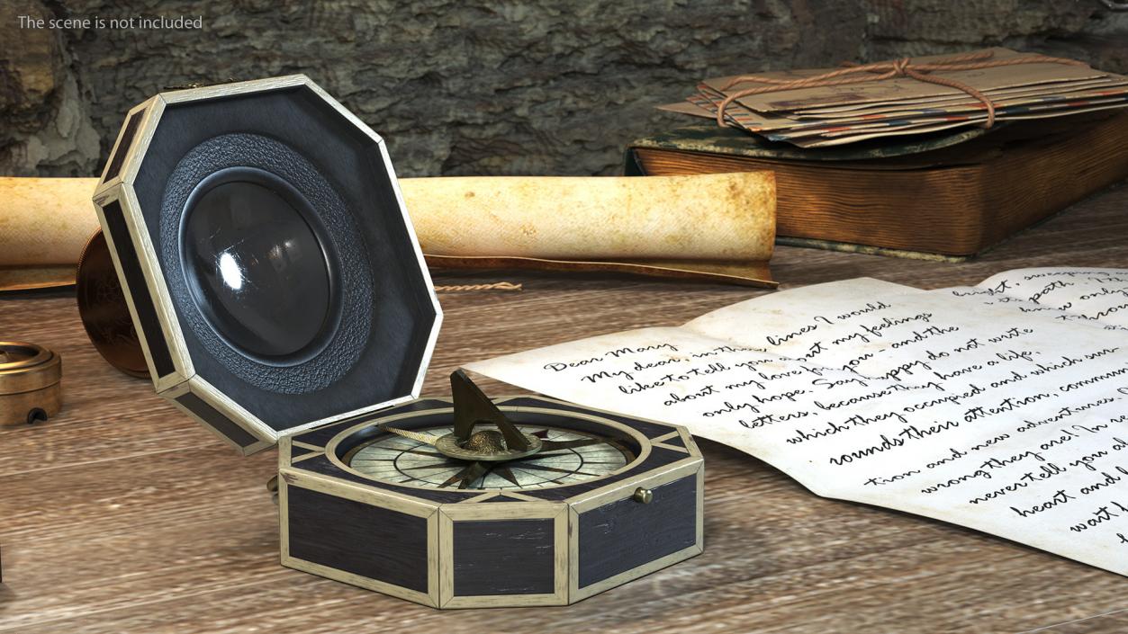 3D model Jack Sparrow Compass Open