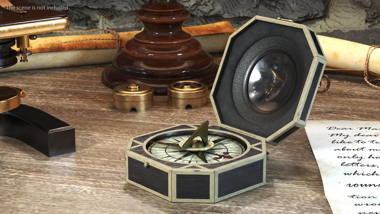 3D model Jack Sparrow Compass Open