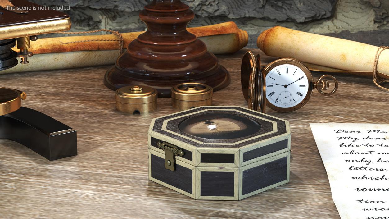 3D model Jack Sparrow Compass Open