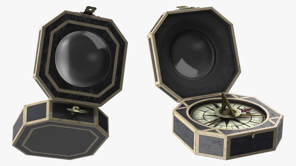 3D model Jack Sparrow Compass Open