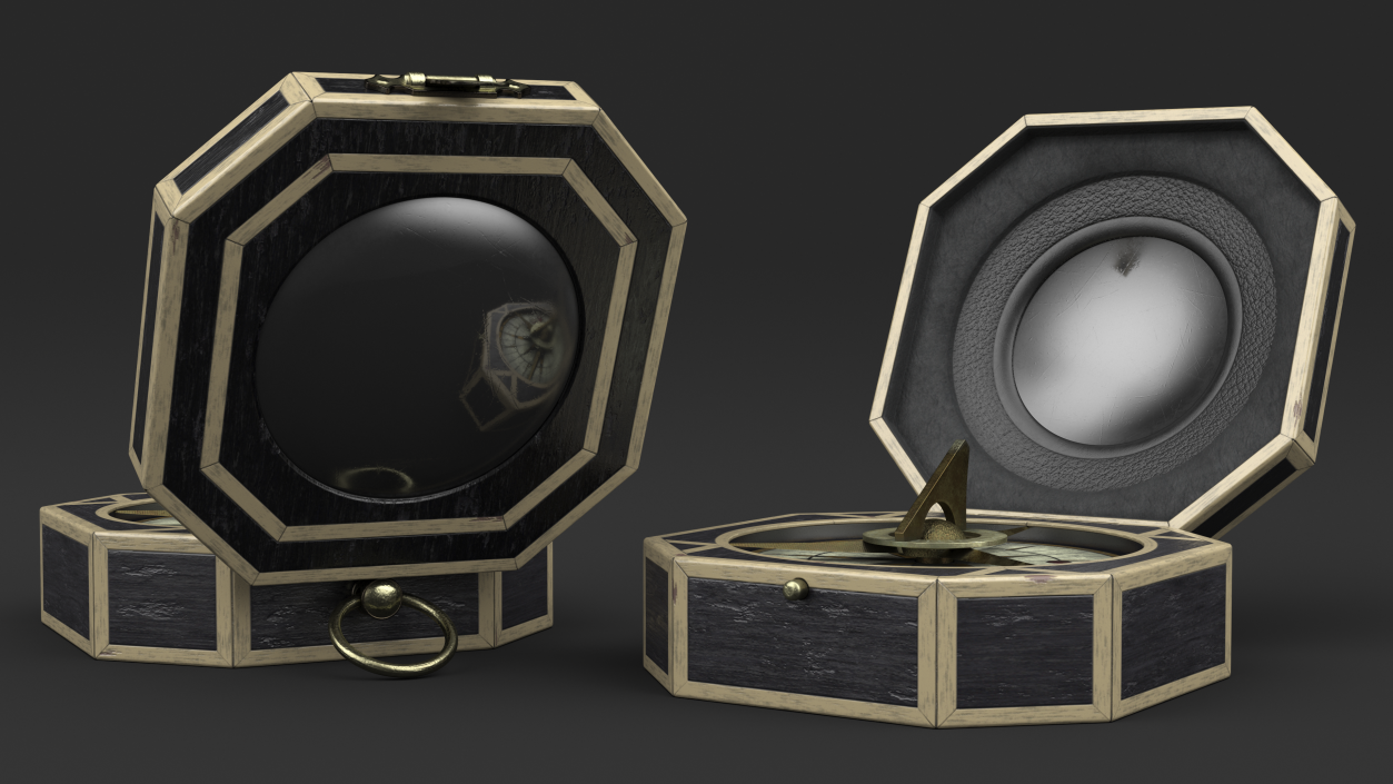 3D model Jack Sparrow Compass Open