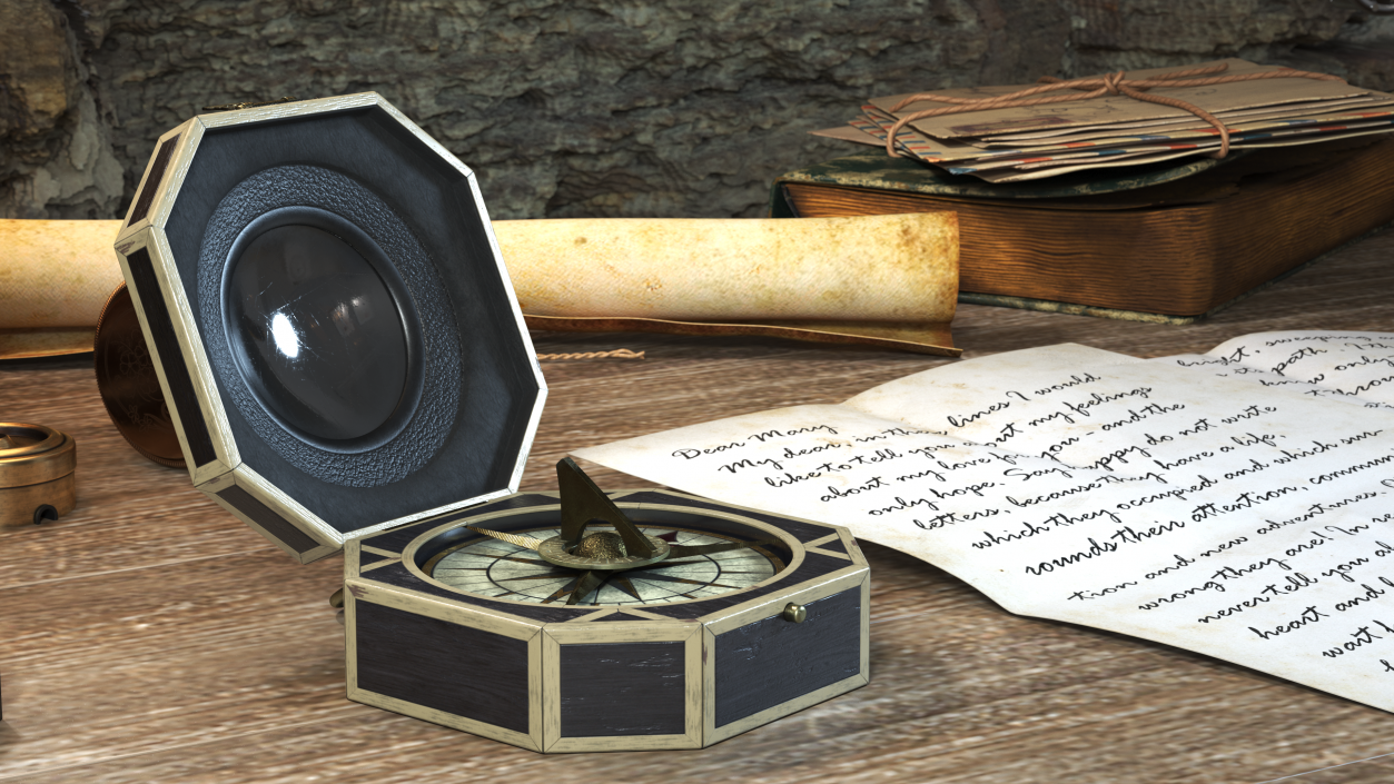 3D model Jack Sparrow Compass Open