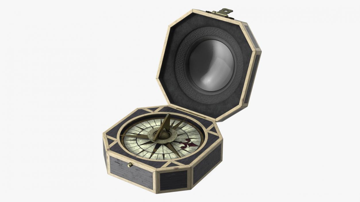 3D model Jack Sparrow Compass Open