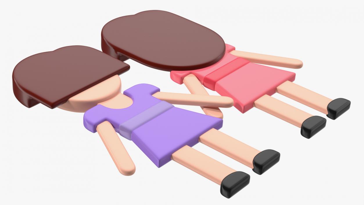 3D model Women Holding Hands Emoji