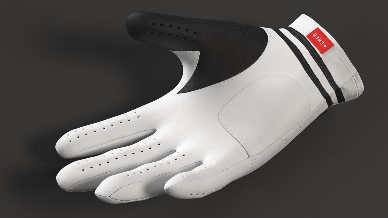 3D Premium Golf Gloves Asher White