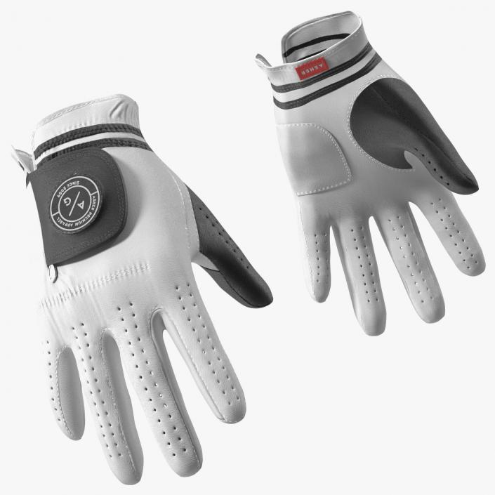 3D Premium Golf Gloves Asher White