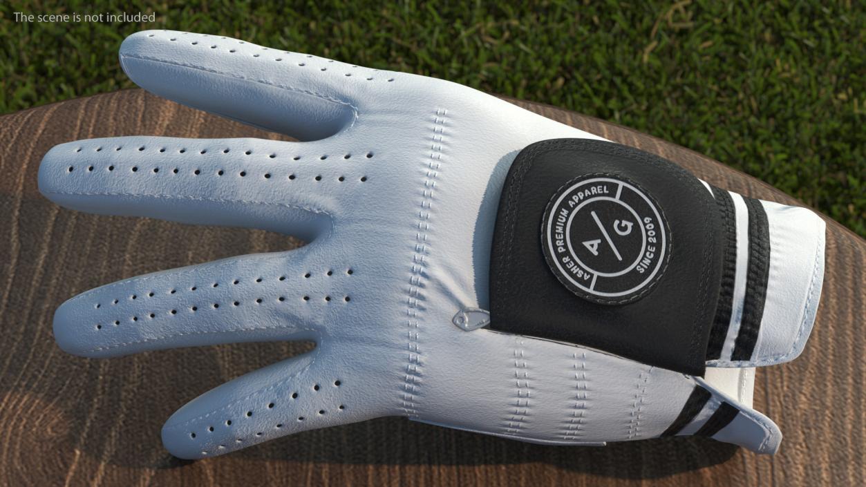 3D Premium Golf Gloves Asher White