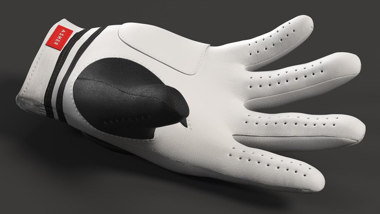 3D Premium Golf Gloves Asher White