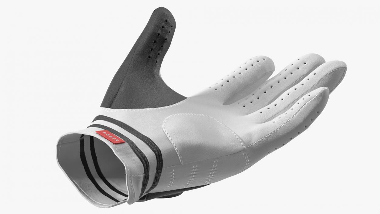 3D Premium Golf Gloves Asher White