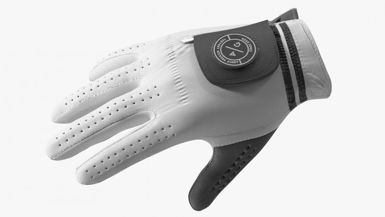 3D Premium Golf Gloves Asher White