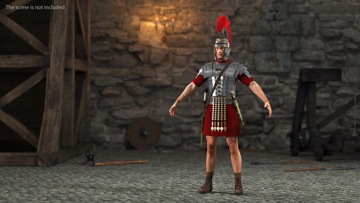 3D Veteran Roman Legionnaire Fur Rigged