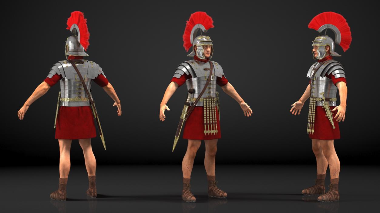 3D Veteran Roman Legionnaire Fur Rigged