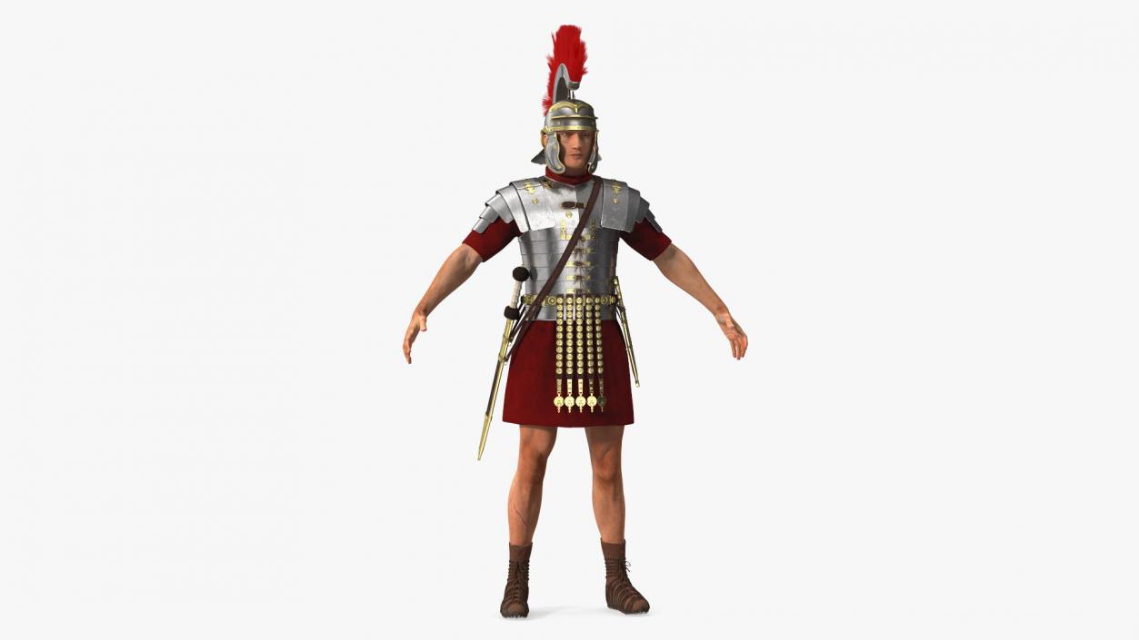 3D Veteran Roman Legionnaire Fur Rigged