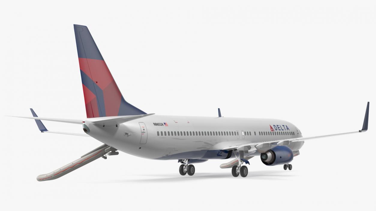 3D Boeing 737 900 ER Delta with Inflatable Evacuation Door Slide